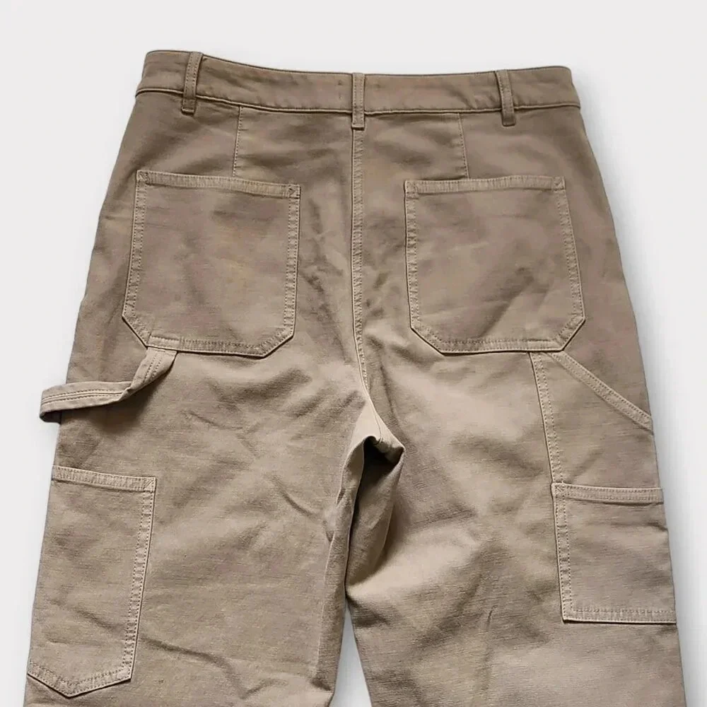 Wilfred Free Womens Brennan Utility Pant Size 10 High Waisted Ankle Cargos Khaki